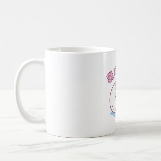 暑いスイカを食べるかわいい白いアザラシ コーヒーマグカップ (左)