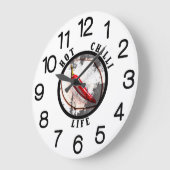 暑いチリ生活 ラージ壁時計 (傾斜)