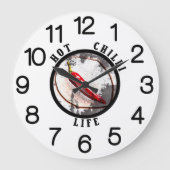 暑いチリ生活 ラージ壁時計 (正面)