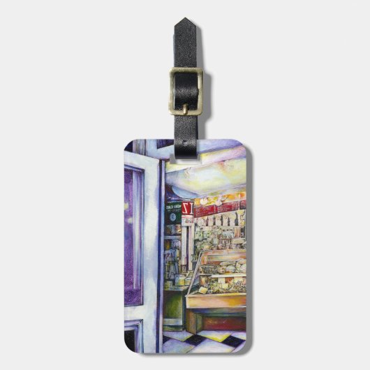 暑いデリでの冷たいビール  ラゲッジタグ (正面縦)