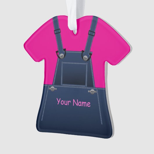 暑いピンクのクリスマスの飾り立てを飾る街 オーナメント (正面)