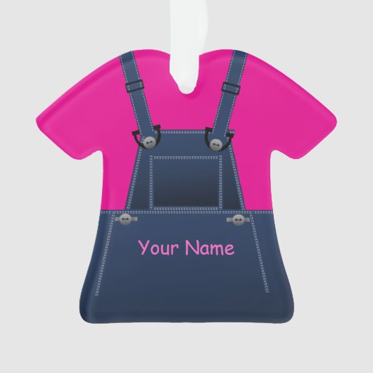 暑いピンクのクリスマスの飾り立てを飾る街 オーナメント (正面)