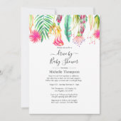 暑いピンクの熱帯の夏のドライブ（シャワー付） 招待状 (正面)
