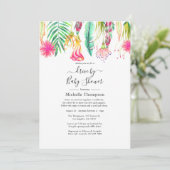 暑いピンクの熱帯の夏のドライブ（シャワー付） 招待状 (スタンド正面)