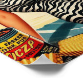 暑い夏のビーチピンアップ ポスター (角)