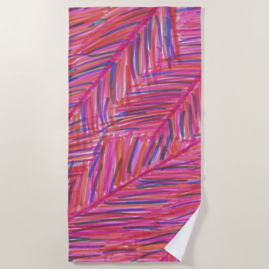 暑い夏の夜 ビーチタオル (正面)