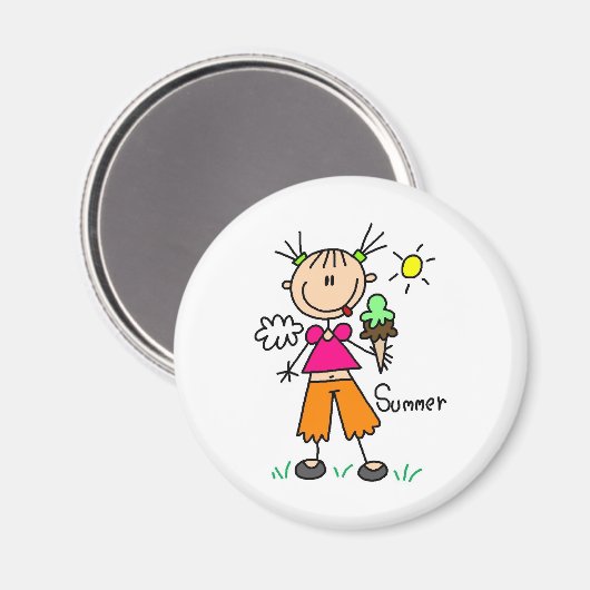 暑い夏の日のマグネットのアイスクリーム マグネット (正面/裏面)