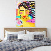 暑い夏の日の抽象芸術デジ絵画タル キャンバスプリント (インサイチュ (寝室))