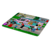 暑い夏の日 |お洒落イラストレーション カッティングボード (角)