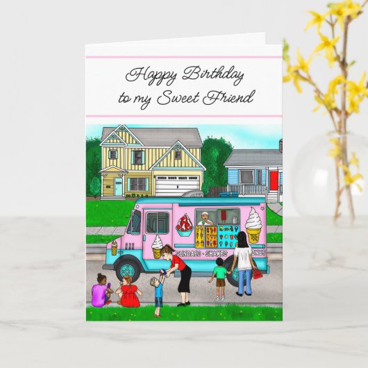 暑い夏の日 |お洒落イラストレーション カード (黄色い花)