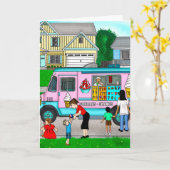 暑い夏の日 |お洒落イラストレーション カード (黄色い花)