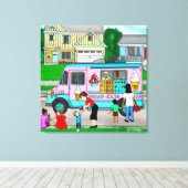 暑い夏の日 |お洒落イラストレーション キャンバスプリント (インサイチュ (ウッドフロア))