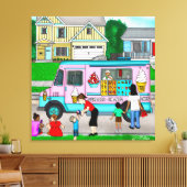 暑い夏の日 |お洒落イラストレーション キャンバスプリント (インサイチュ (リビング))