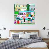 暑い夏の日 |お洒落イラストレーション キャンバスプリント (インサイチュ (寝室))