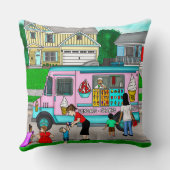 暑い夏の日 |お洒落イラストレーション クッション (裏面)