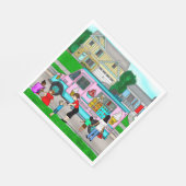 暑い夏の日 |お洒落イラストレーション スタンダードランチョンナプキン (角)