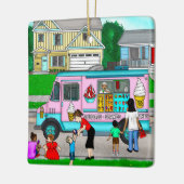 暑い夏の日 |お洒落イラストレーション セラミックオーナメント (左)