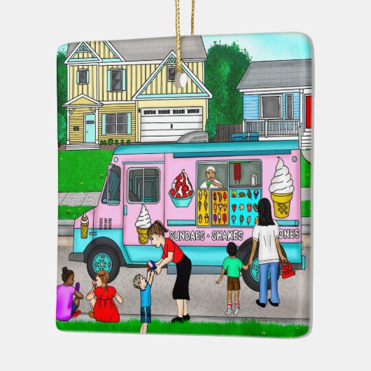 暑い夏の日 |お洒落イラストレーション セラミックオーナメント (左)