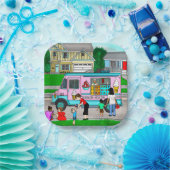 暑い夏の日 |お洒落イラストレーション ペーパープレート (パーティー)