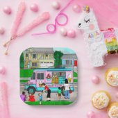 暑い夏の日 |お洒落イラストレーション ペーパープレート (パーティー)