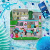 暑い夏の日 |お洒落イラストレーション ペーパープレート (パーティー)