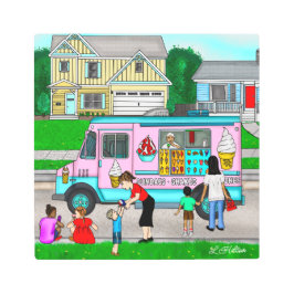 暑い夏の日 |お洒落イラストレーション メタルプリント