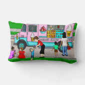 暑い夏の日 |お洒落イラストレーション ランバークッション (裏面)