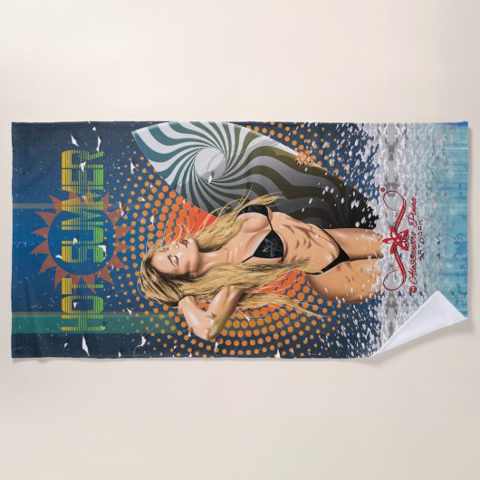 暑い夏 ビーチタオル (正面)