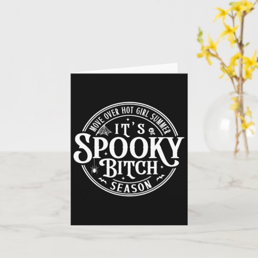 暑い女の子の夏It39s不気味ビッチ海を越える カード (黄色い花)