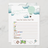 暑い気球、子ども向け本、絵文字のベビーシャワー  招待状 (正面/裏面)