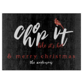 暑い陽気なクリスマスブラックのように切る カッティングボード (正面)