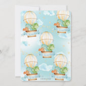 暑い風船かわいい恐竜の誕生日パーティーの男の子  招待状 (裏面)