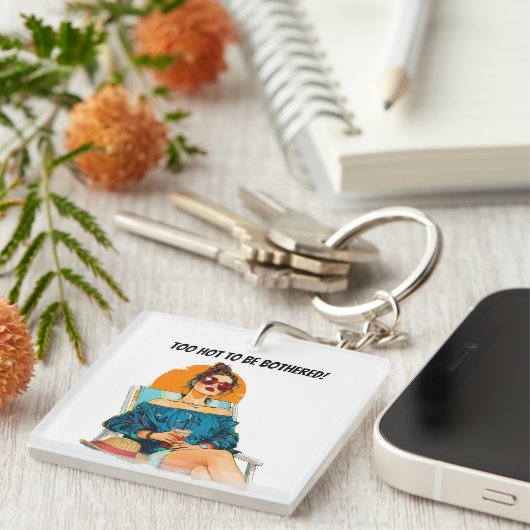 暑すぎて気にならないおもしろいデザイン キーホルダー (正面右)