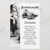 暑すぎて衣服・ブラック 招待状 (正面/裏面)