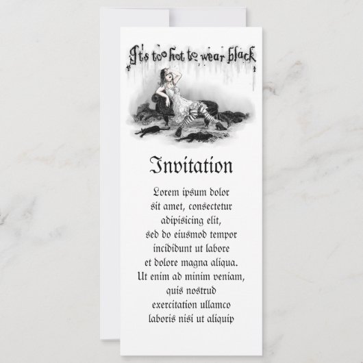 暑すぎて衣服・ブラック 招待状 (正面)