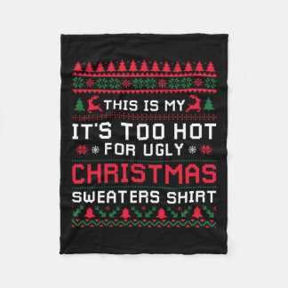 暑すぎる醜いクリスマスのセーターおもしろいクリスマスメンズWom フリースブランケット