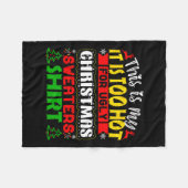 暑すぎる醜いクリスマスのセーターおもしろいクリスマスメンズWom フリースブランケット (正面(横))