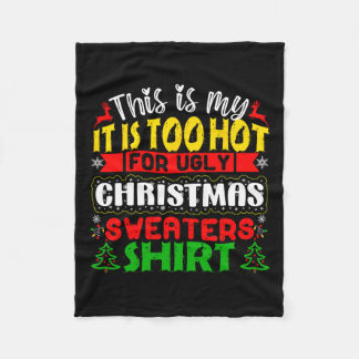 暑すぎる醜いクリスマスのセーターおもしろいクリスマスメンズWom フリースブランケット