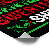 暑すぎる醜いクリスマスのセーターおもしろいクリスマスメンズWom ポスター (角)