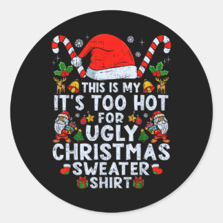 暑すぎる醜いクリスマスのセーターおもしろいクリスマスメンズWom ラウンドシール