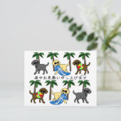 暑中見舞いラブラドールの涼しい漫画 ポストカード (スタンド正面)