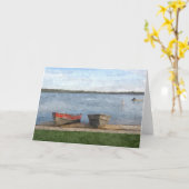 暑休帯出券: 湖ハリエット、"ボート"、Mpls。、MN_ カード (黄色い花)