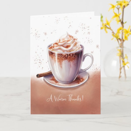 暖かいありがとうカップ心地よい宗教 カード (黄色い花)