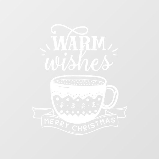 暖かいお祈りホットカップコーヒーココアクリスマス白  ウィンドウサイン (シート)