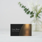 暖かいぼやけられた軽い写真上の無地ので黒いカーブ 名刺 (スタンド正面)