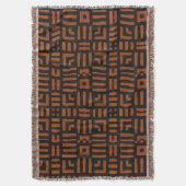 暖かいアフリカの幾何学的な部族デザイン スローブランケット (正面縦)