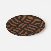 暖かいアフリカの幾何学的な部族デザイン ペーパープレート (アングル)