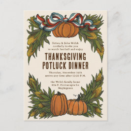 暖かいアメリカーナの収穫感謝祭 シーズンポストカード