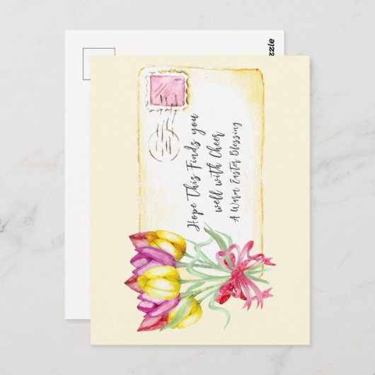 暖かいイースター賛美のチューリップ |はがき ポストカード (正面/裏面)