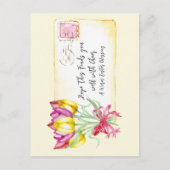 暖かいイースター賛美のチューリップ |はがき ポストカード (正面)